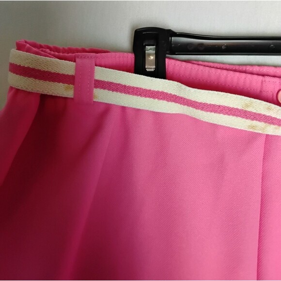 VINTAGE Laurente Pants Womens 42 Pink Elastic Waist Pull On w/ striped bel USA - Picture 5 of 10
